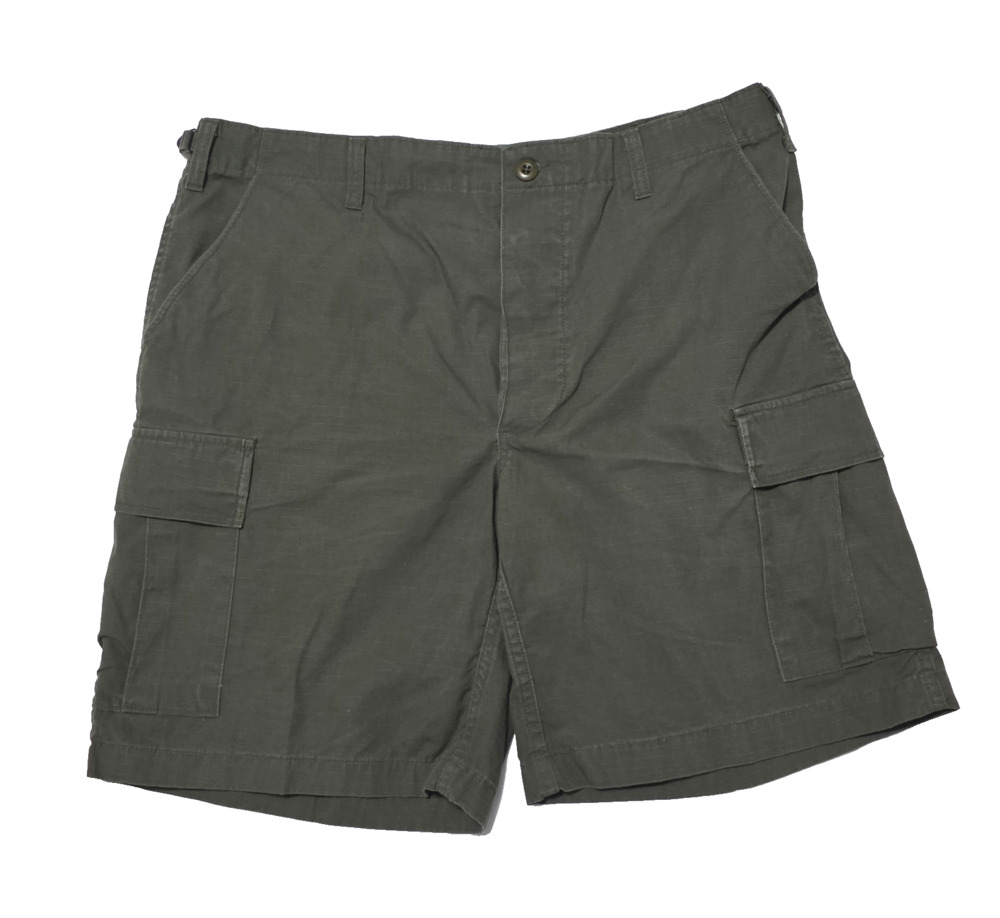 Vintage TRU-SPEC OD Green Military BDU Cargo Shorts 100% Cotton Ripstop - Size L